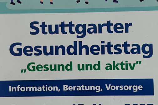 Text: Stuttgarter Gesundheitstag, "Gesund und Aktiv", Information,Beratung, Vorsorge