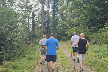 Walkinggruppe 4 Personen von hinten