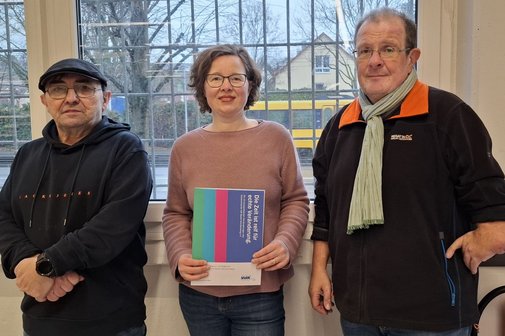 Bild mit Frau Laura Streitb&uuml;rger und Frank Burkhardt und Roland Schlarb