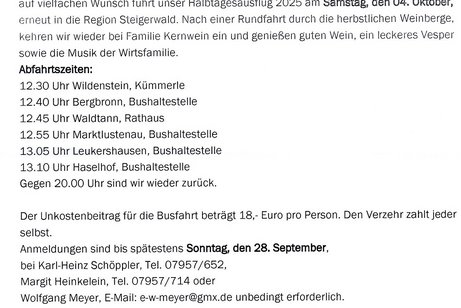 Infos Ausflug