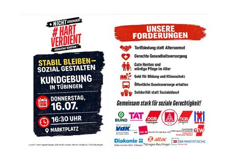 Plakat und teilnehmende Organisationen
