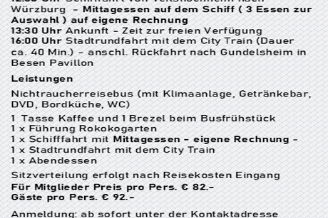 Auf dem Bild wird die Tagesreise beschrieben