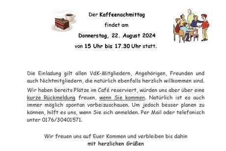 Einladung zum Kaffeenachmittag
