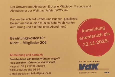 Einladung zur Weihnachtsfeier
