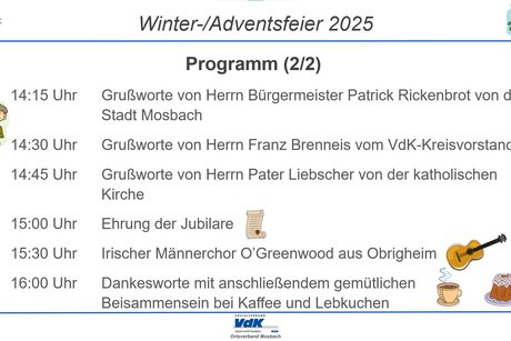 Winter-/Adventsfeier 2025 - Programm