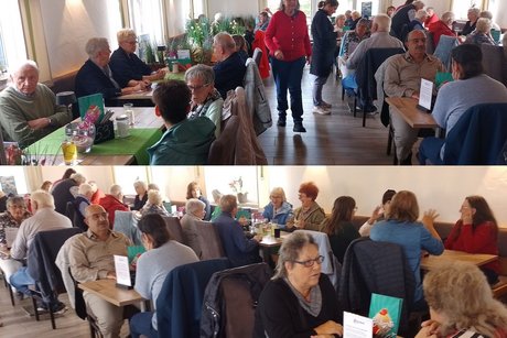 Gruppe im Restaurant am See