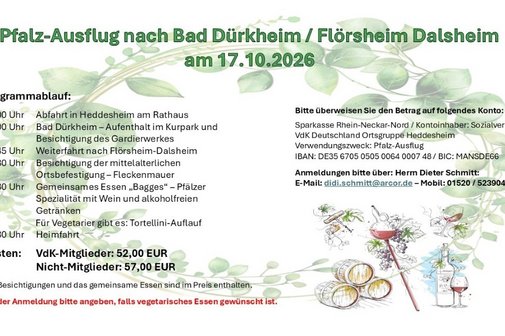 Pfalzausflug nach Bad D&uuml;rkheim / Fl&ouml;rsheim-Dalsheim