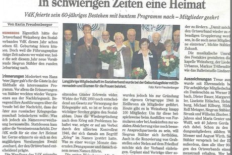 60 jähriges Bestehen