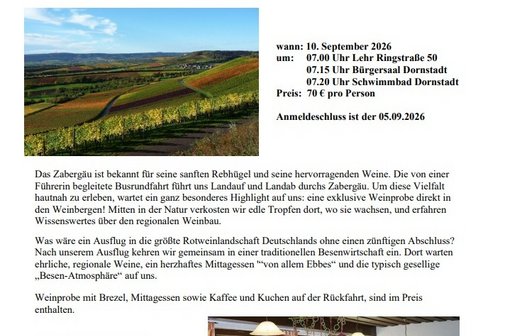 Tagesausflug ins Zabergäu Ausflug