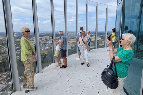 TKE Testturm auf der Aussichtsplattform in 232m H&ouml;he