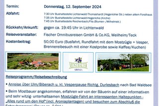 Programm und nähere Einzelheiten: Tagesfahrt nach Bad Waldsee