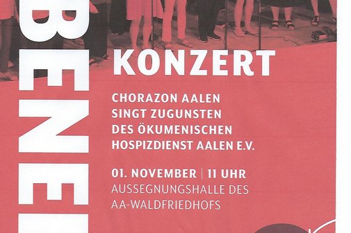 Einladung zum BENEFIZ KONZERT des ÖKUMEN. HOSPIZDIENST BENEFIZ - KONZERT CHORAAZON singt für den Ökumen. Hospizdienst