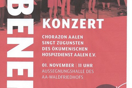 BENEFIZ - KONZERT CHORAAZON singt f&uuml;r den &Ouml;kumen. Hospizdienst