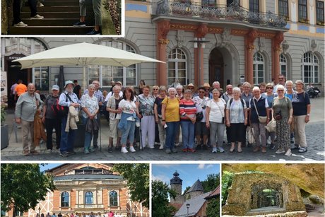 Bildercollage mit Landschafts- und Gruppenbildern von der Reise nach Kulmbach 2026