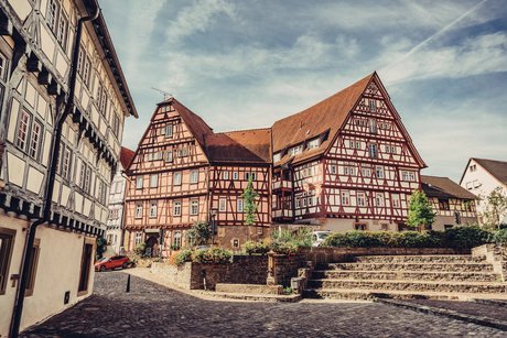 Spitalhof Bad Wimpfen Spitalhof in Bad Wimpfen mit Fachwerkhäusern
