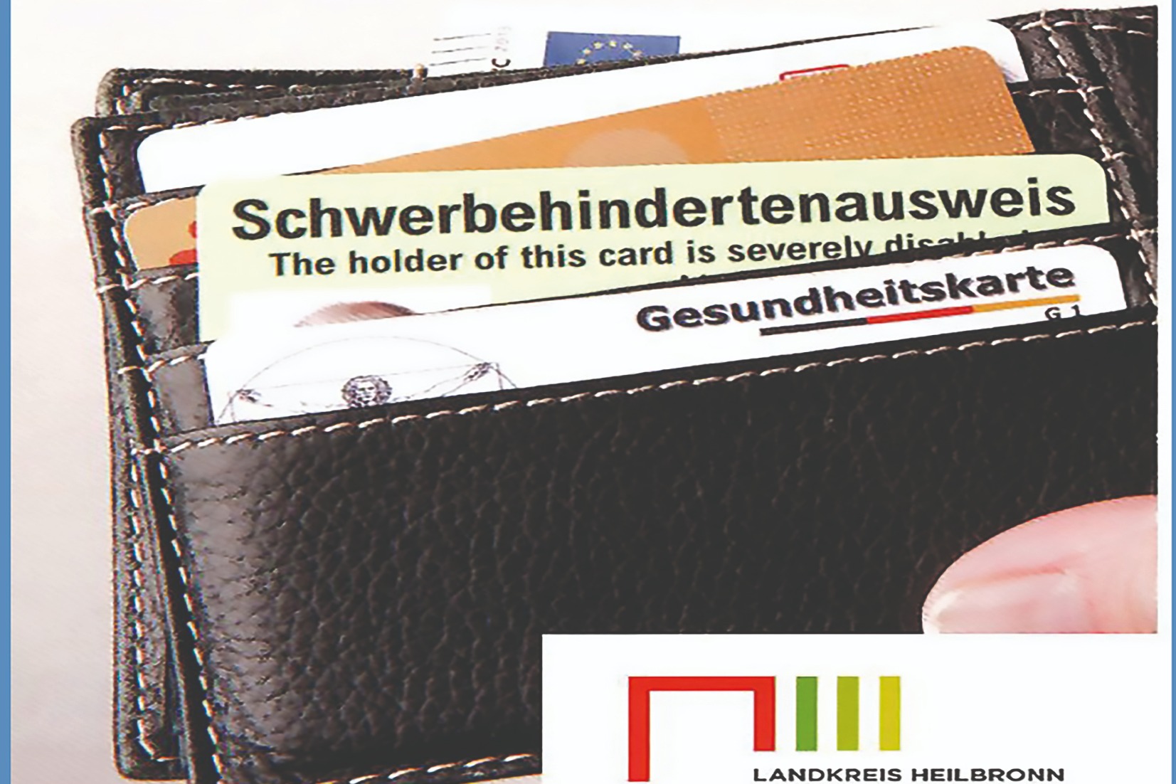 Geldbeutel mit Schwerbehindertenausweis und Gesundheitskarte