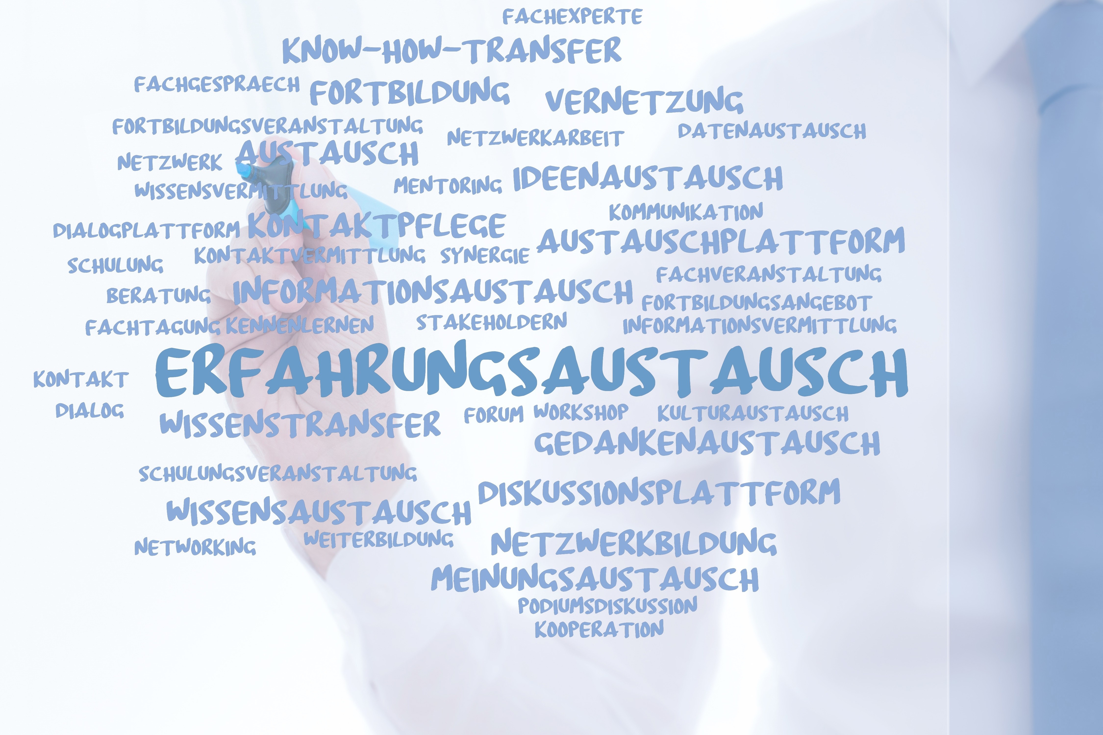 Wortwolke zum Thema Erfahrungsaustausch