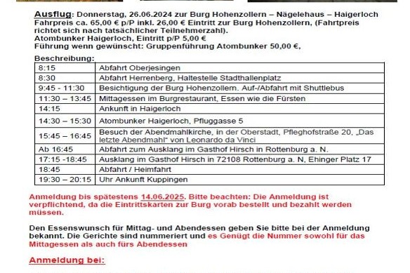 VdK Jahresausflug 2025 Ausflug 2025