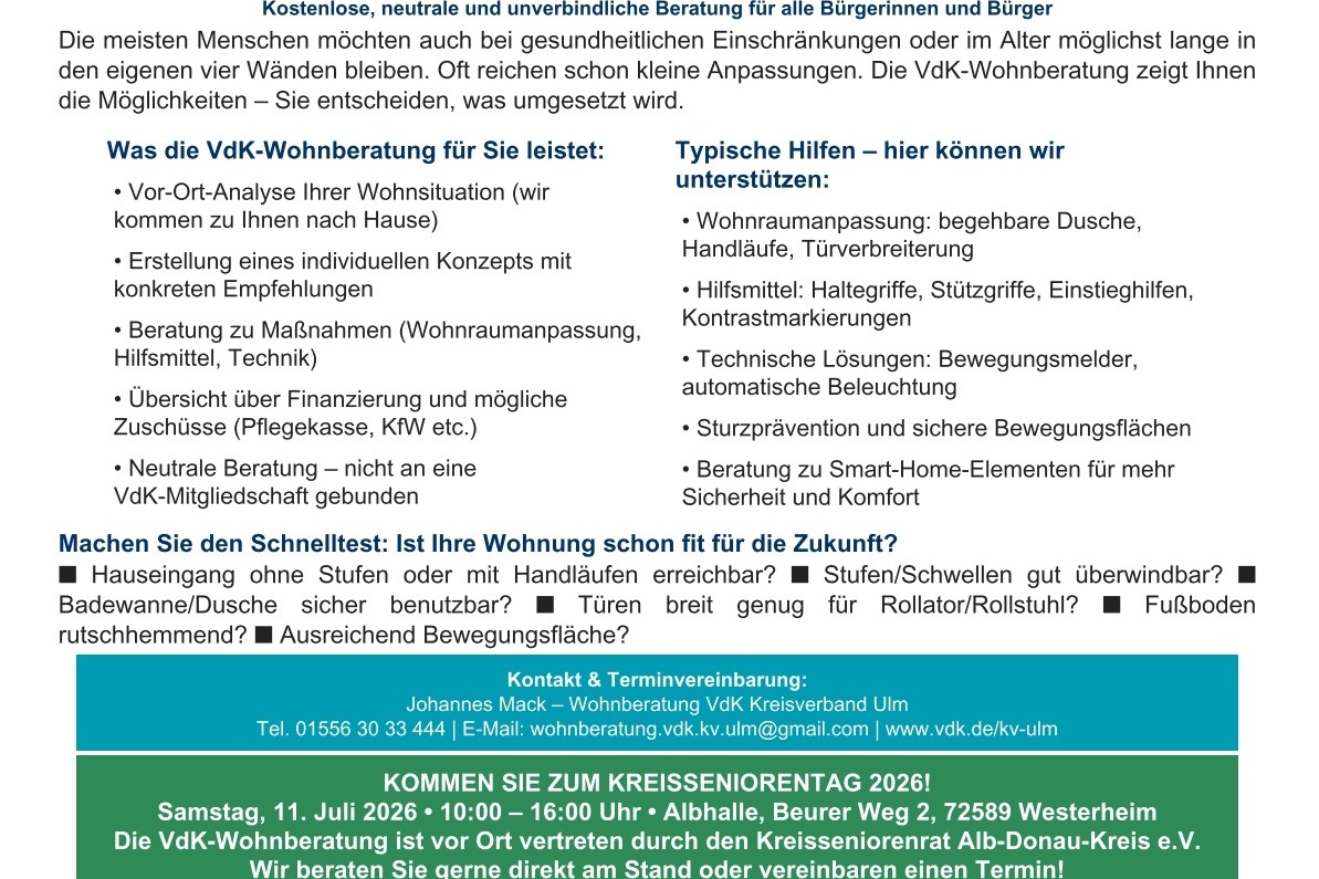 Zuhause wohnen bleiben