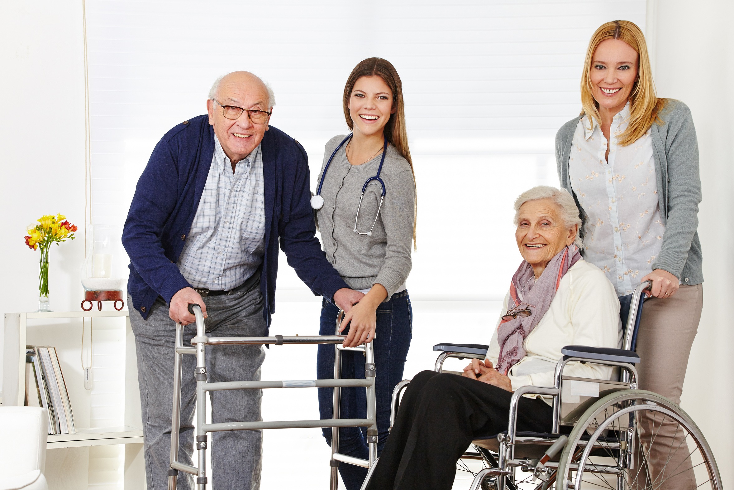 Patienten und Pflegerinnen Patientin mit Schwester