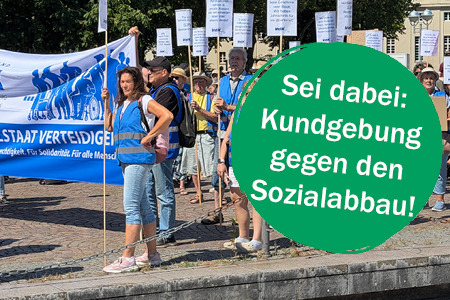 Demonstranten und Text-Bubble