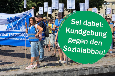 Demonstranten und Text-Bubble