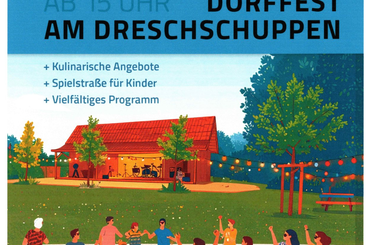 Dorffest Feier am Dreschschuppen