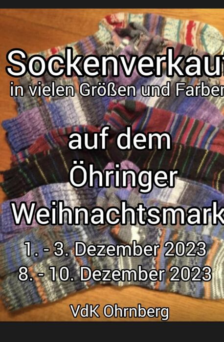 Sockenverkauf auf dem Weihnachtsmarkt Öhringen