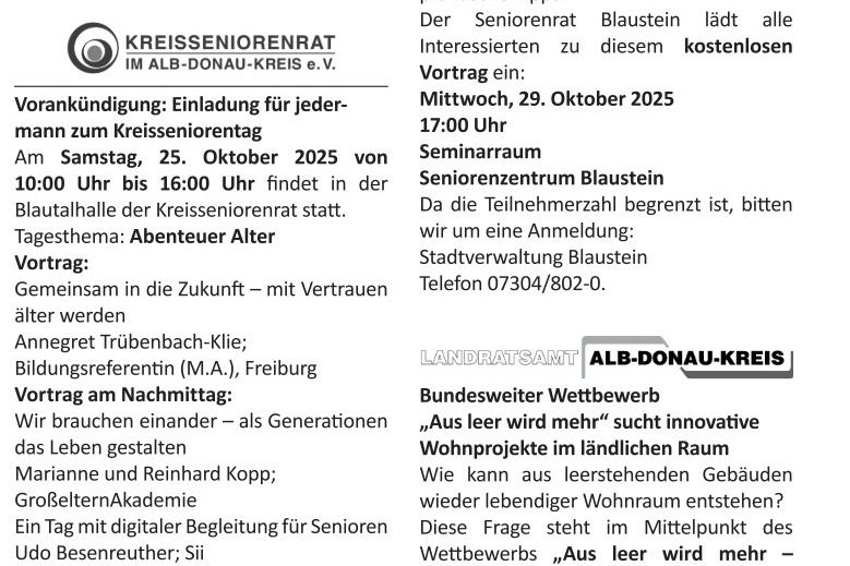 Vorsorgevollmacht Seniorenrat Blaustein