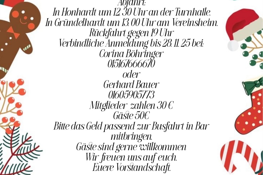 Fahrt zum Weihnachtsmarkt