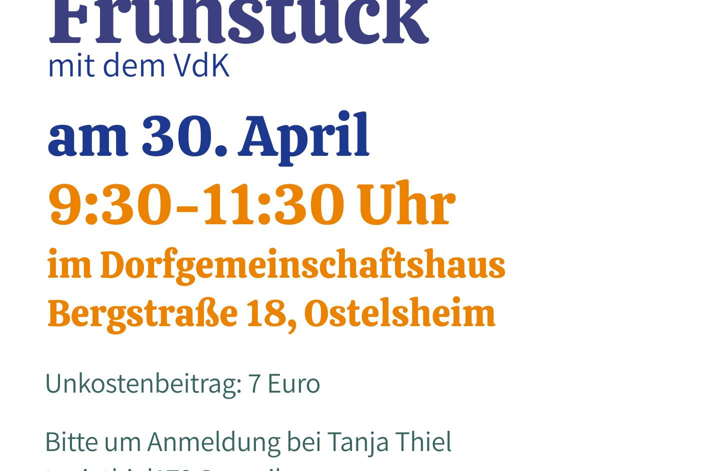 Einladung zum Fr&uuml;hst&uuml;ck mit dem VdK