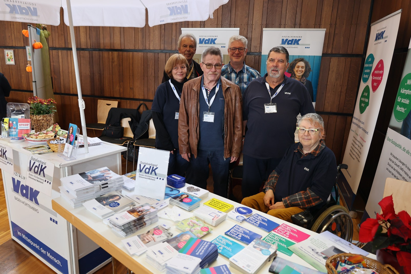 v.l. Christiane Horn, Jürgen Wanke (Kreisverband Nürtingen), Stefan Maskos, Martin Tutschek (OV Ohmden), Jürgen Heiner, Edith Schindler
