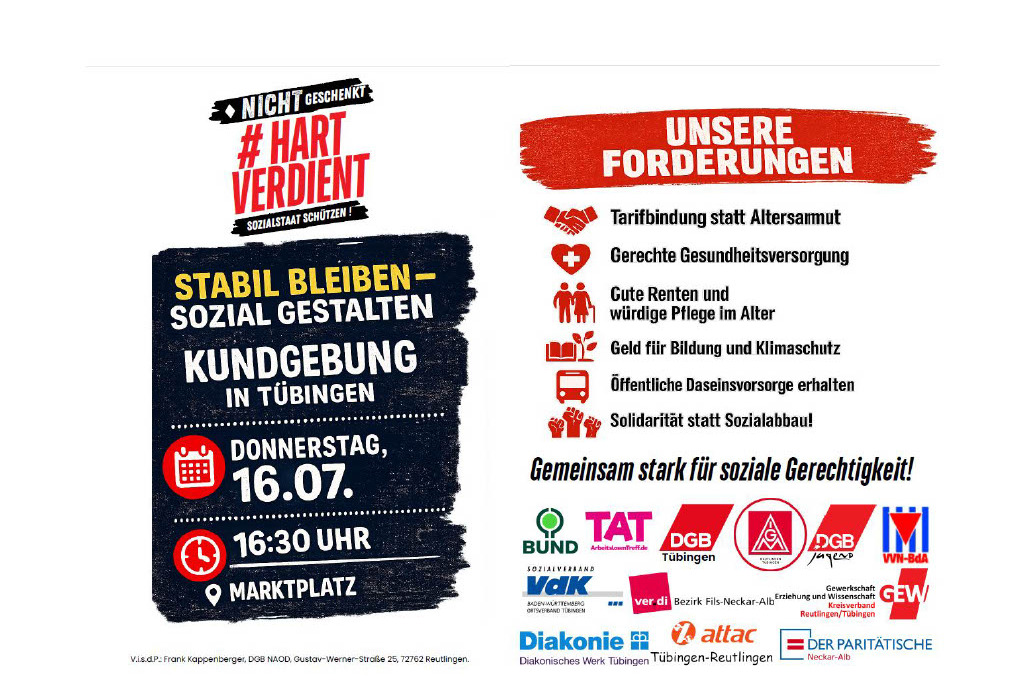 Plakat und teilnehmende Organisationen