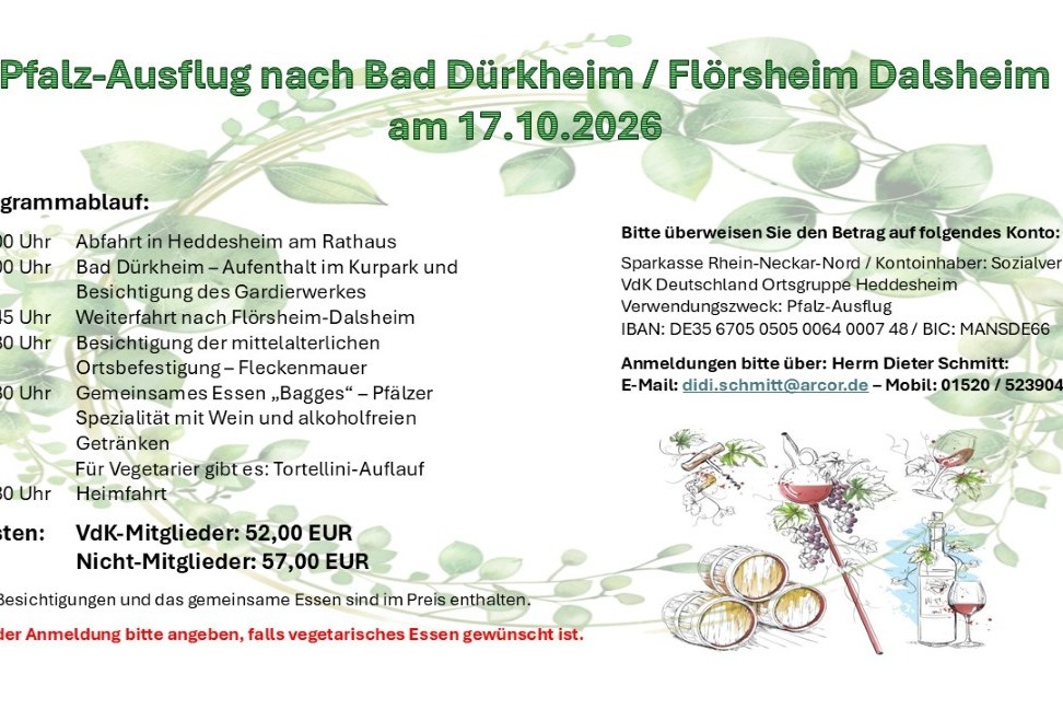 Pfalzausflug nach Bad D&uuml;rkheim / Fl&ouml;rsheim-Dalsheim