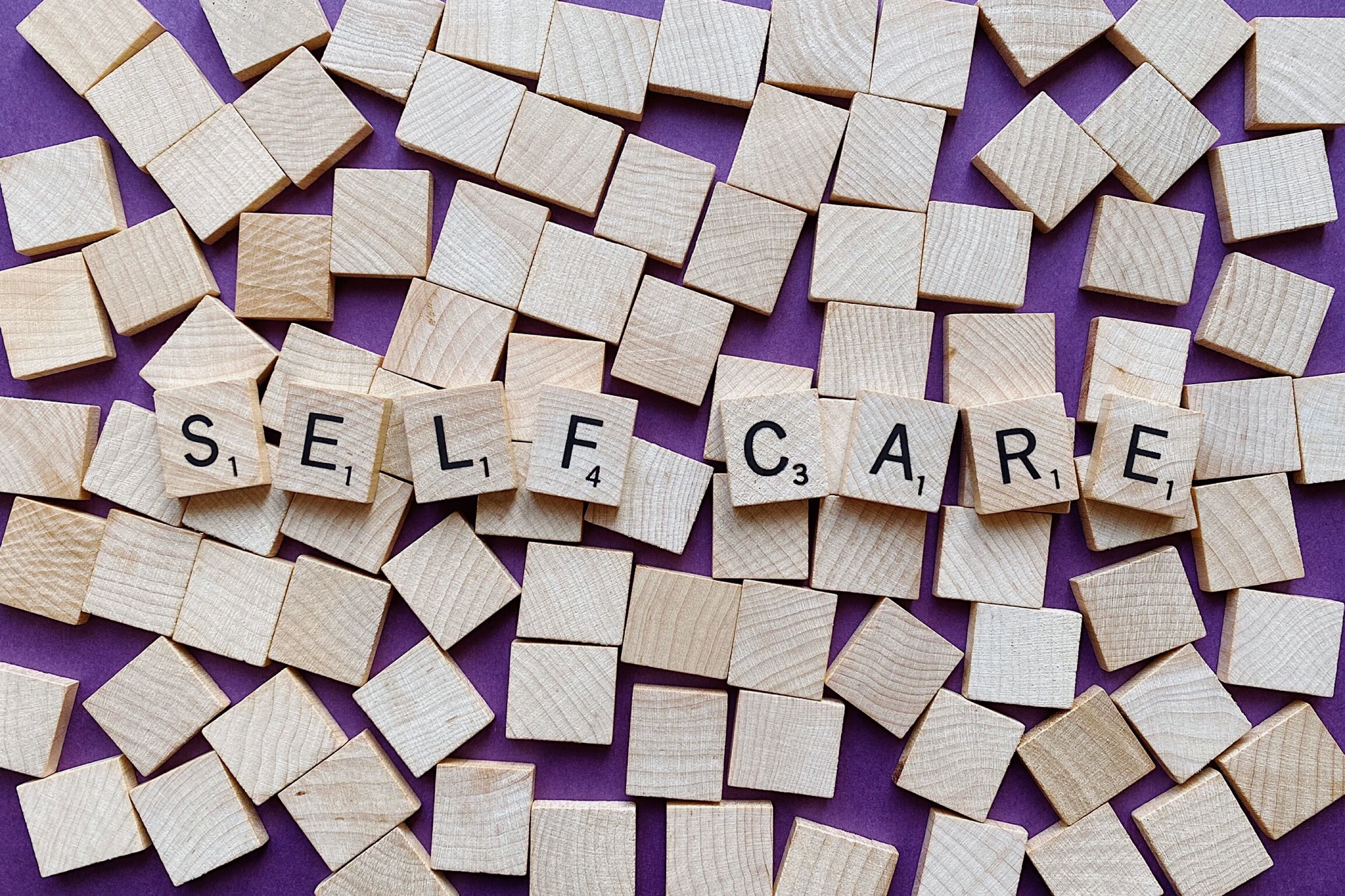 Self Care als Holzw&uuml;rfel