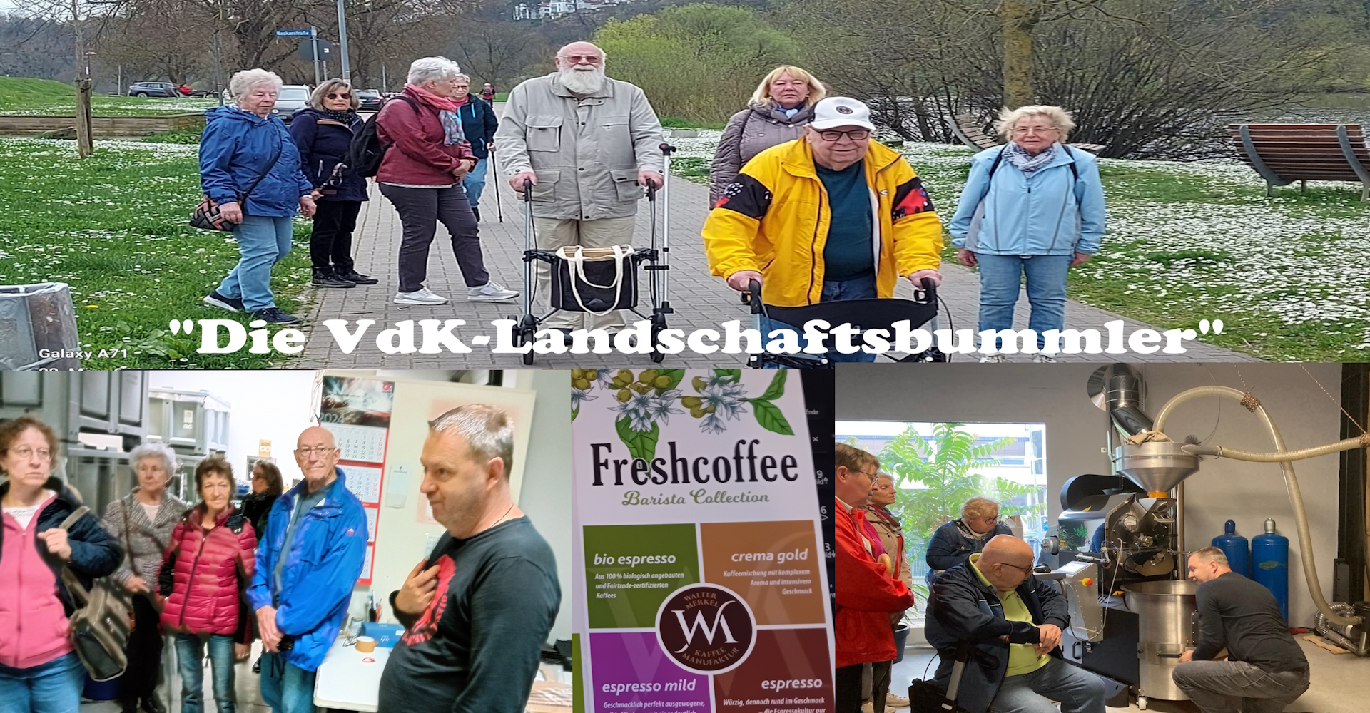 Symbolbild der VdK Landschaftsbummler zeigt mehre Personen bei laufen auch mit Rollatoren