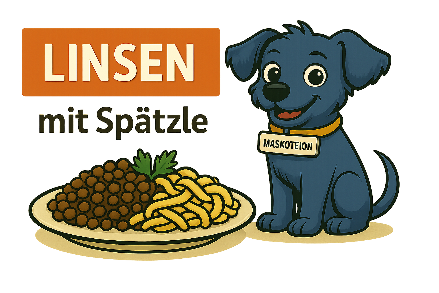 Linsen mit Sp&auml;tzle und Saitenw&uuml;rstle