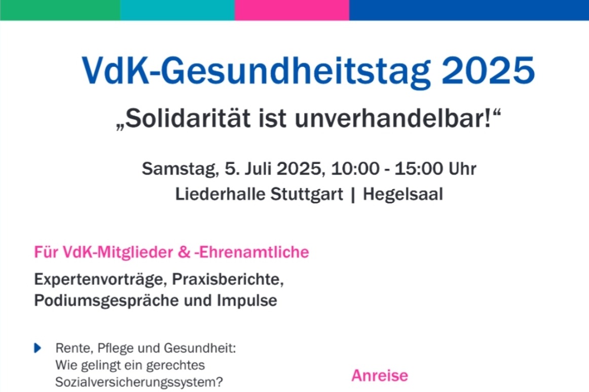Plakat VdK Gesundheitstag 2025 Plakat VdK Gesundheitstag 2025
