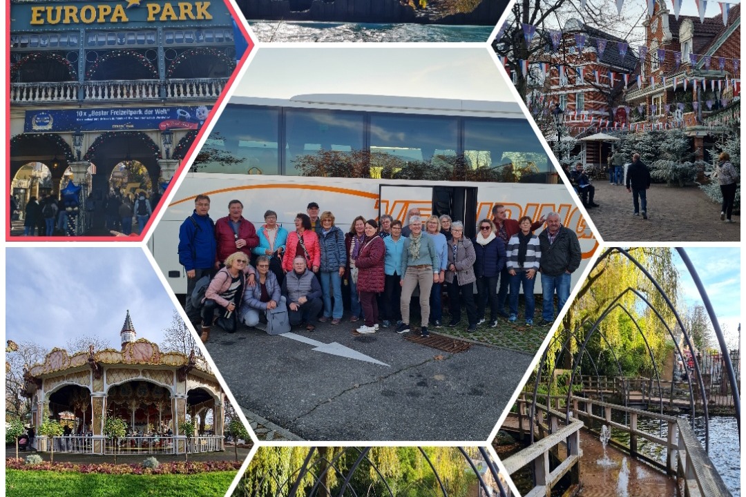 Europapark Auf dem Bild sind verschiedene Themenbereiche des Parks zu sehen