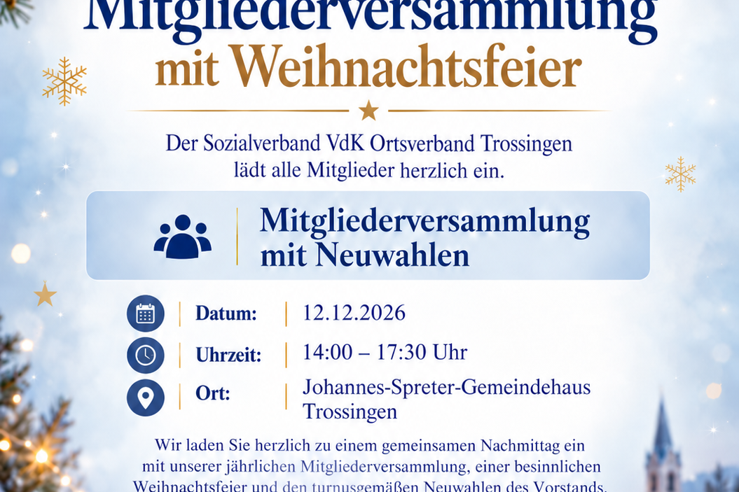 Mitgliederhauptversammlung am 12.12.2026