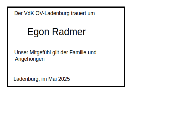 Nachruf für Egon Radmer