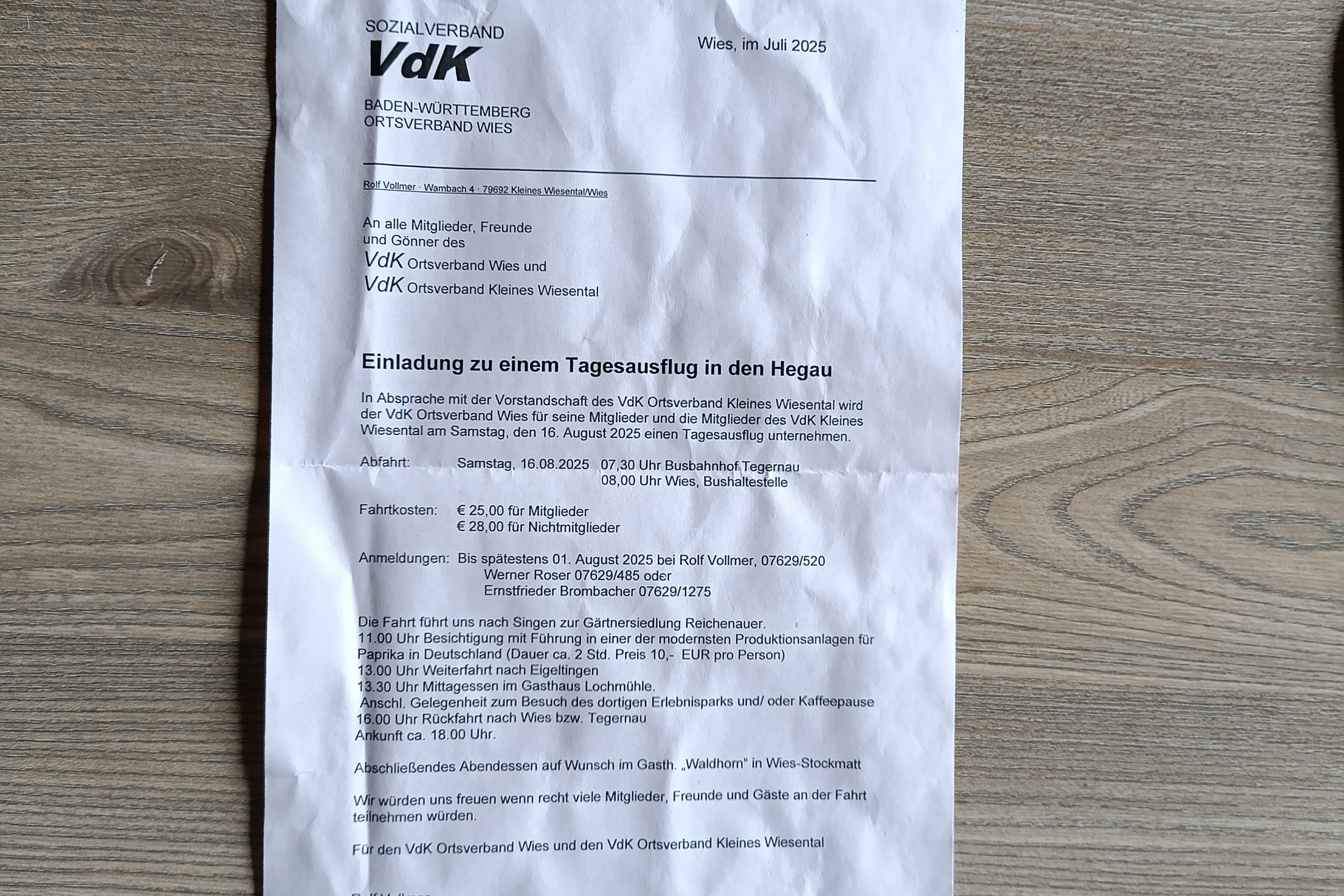 Ihr VdK Ortsverband Wies