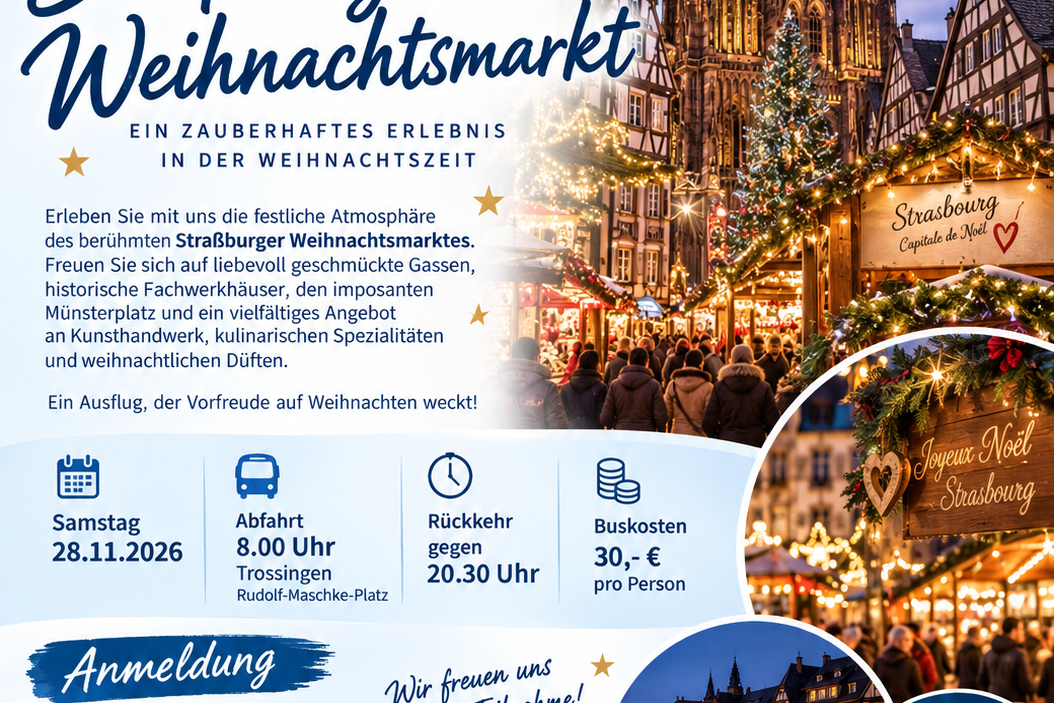 Stra&szlig;burger Weihnachtsmarkt am 28.11.2026