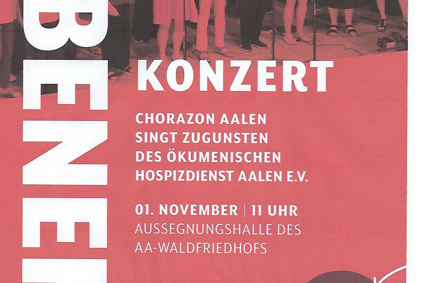 Einladung zum BENEFIZ KONZERT des ÖKUMEN. HOSPIZDIENST BENEFIZ - KONZERT CHORAAZON singt für den Ökumen. Hospizdienst