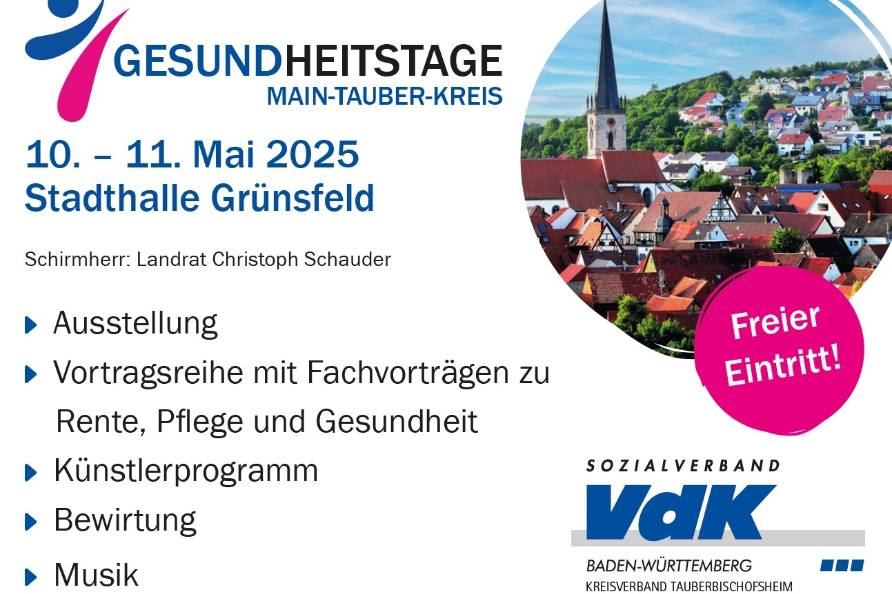 Gesundheitstage Main-Tauber-Kreis Gesundheitstage Main-Tauber-Kreis in Grünsfeld - Ausstellung und Fachvorträge