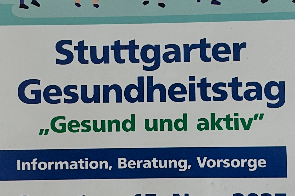 Text: Stuttgarter Gesundheitstag, "Gesund und Aktiv", Information,Beratung, Vorsorge