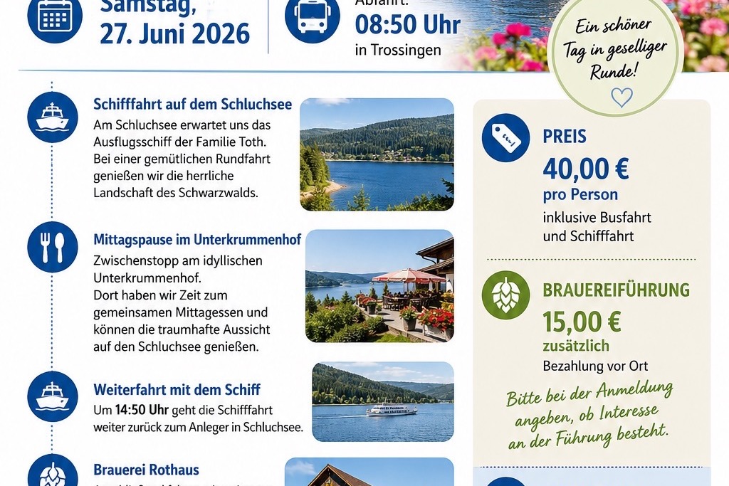 Schluchseeausfahrt am 27.6.2026 Schluchseeausfahrt am 27.6.2026