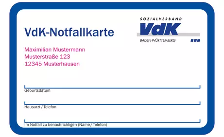 VdK Notfallkarte