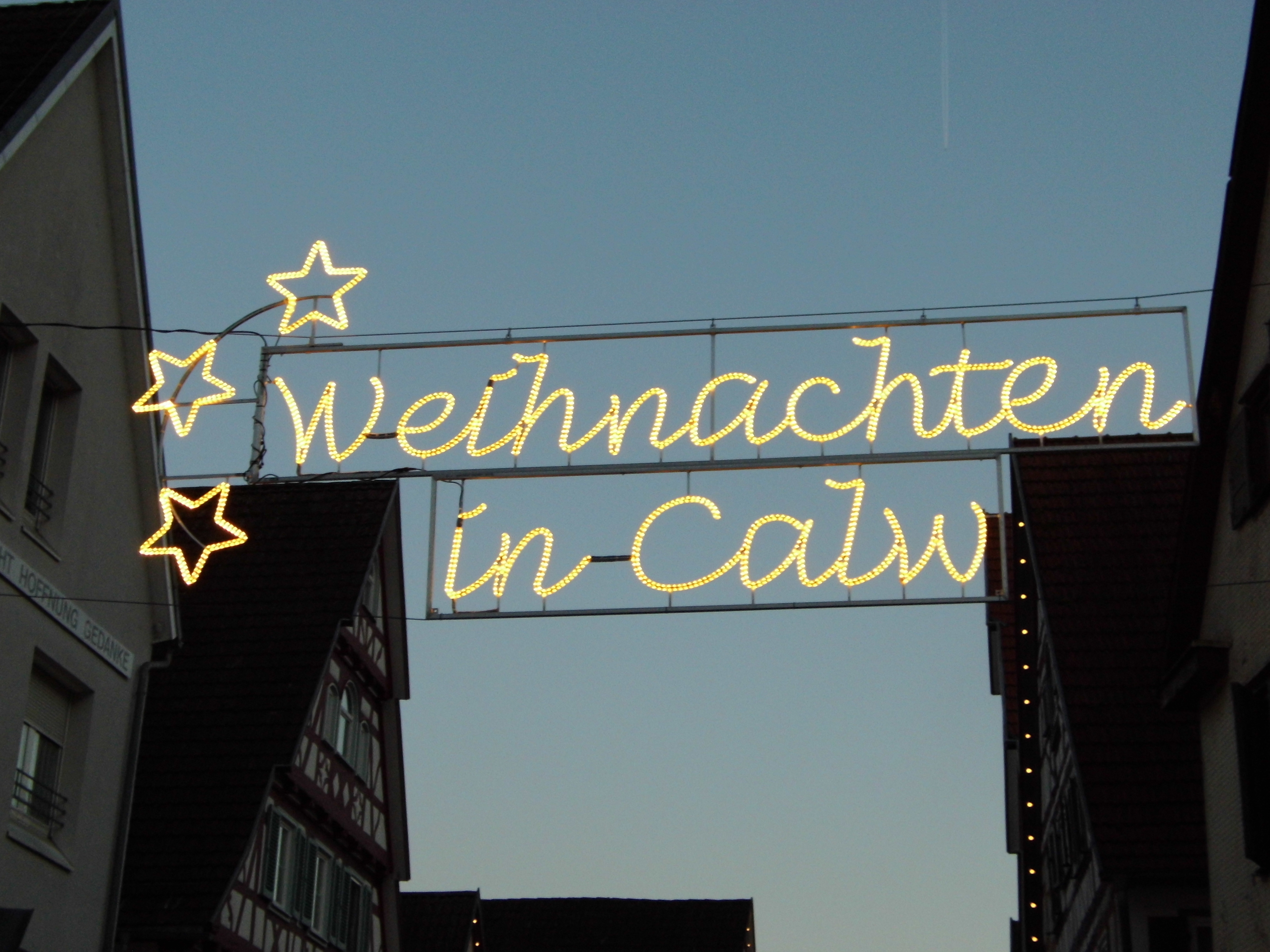 Leuchtbuchstaben Weihnachten in Calw