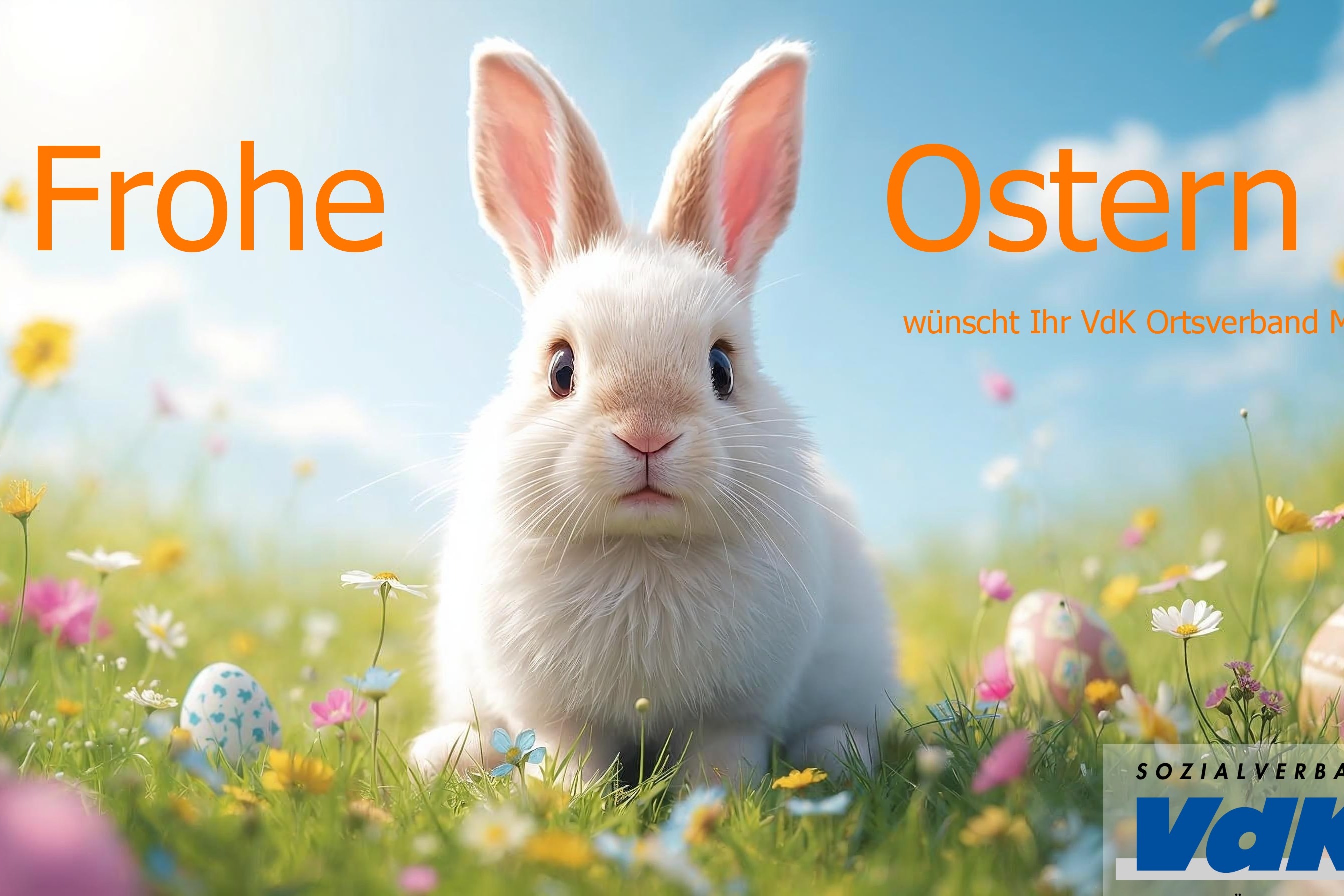 Osterhase auf gr&uuml;ner Wiese